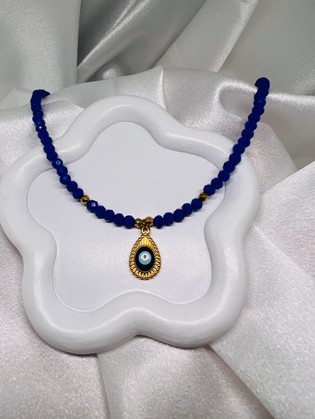 Μπλε Κολιέ με Κρεμαστό Μάτι