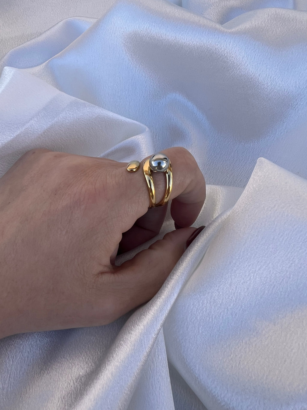 Χρυσό ασημί δακτυλίδι