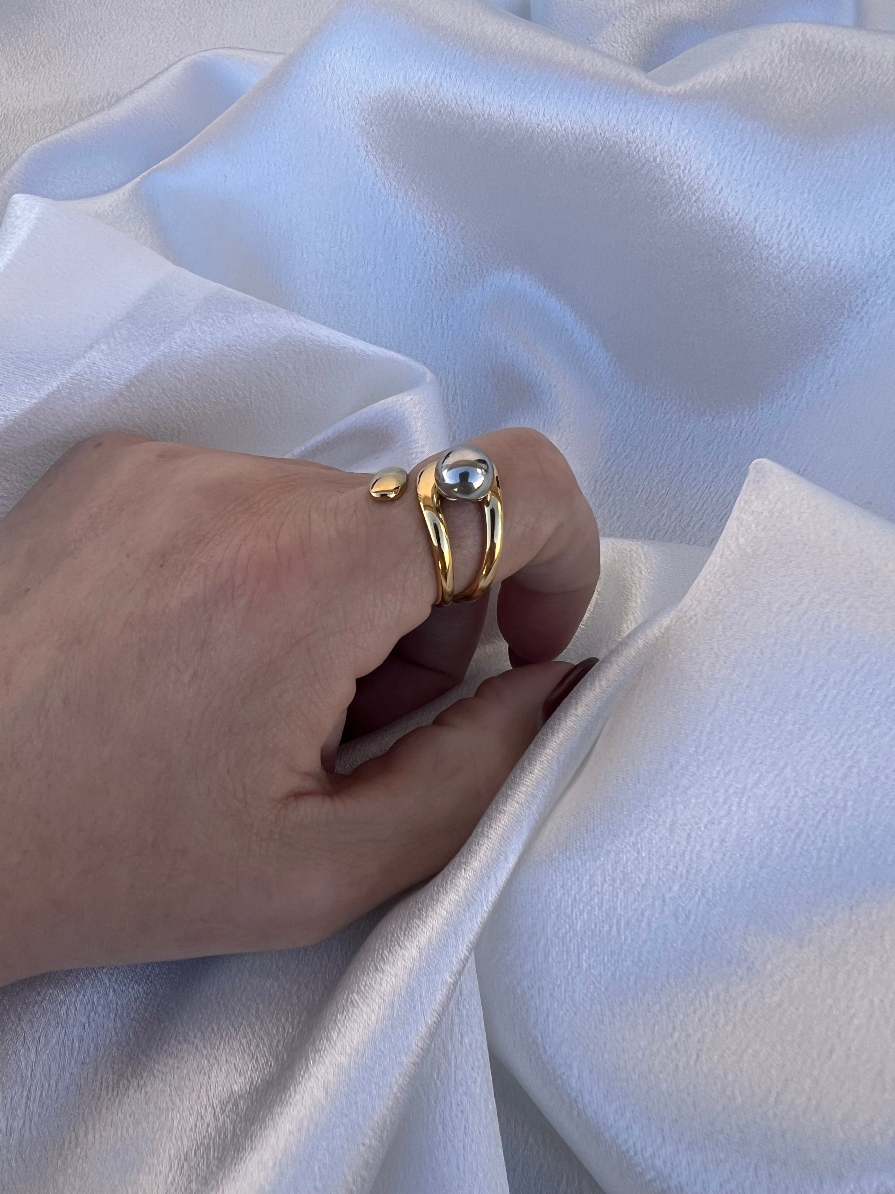 Χρυσό ασημί δακτυλίδι