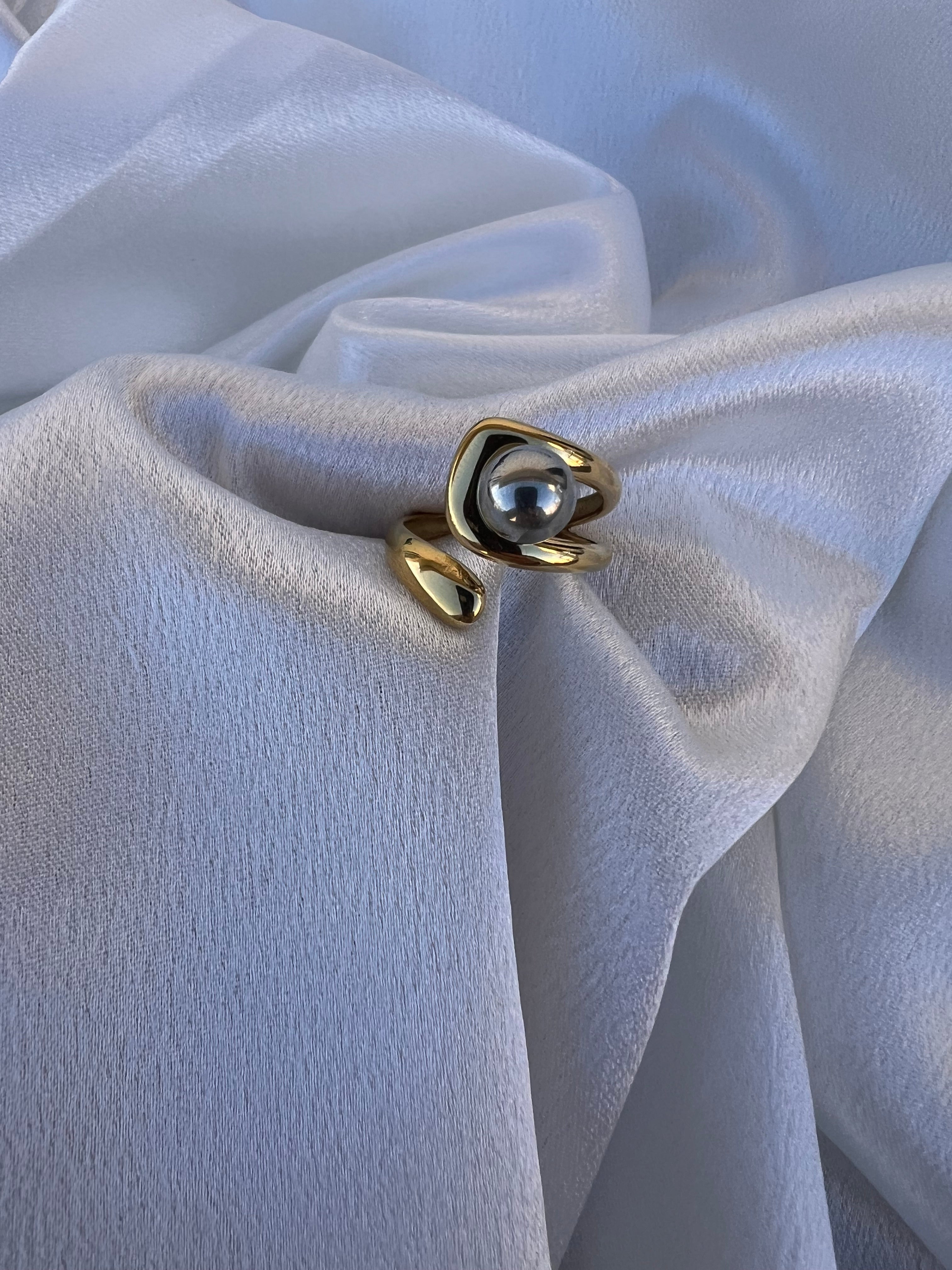 Χρυσό ασημί δακτυλίδι