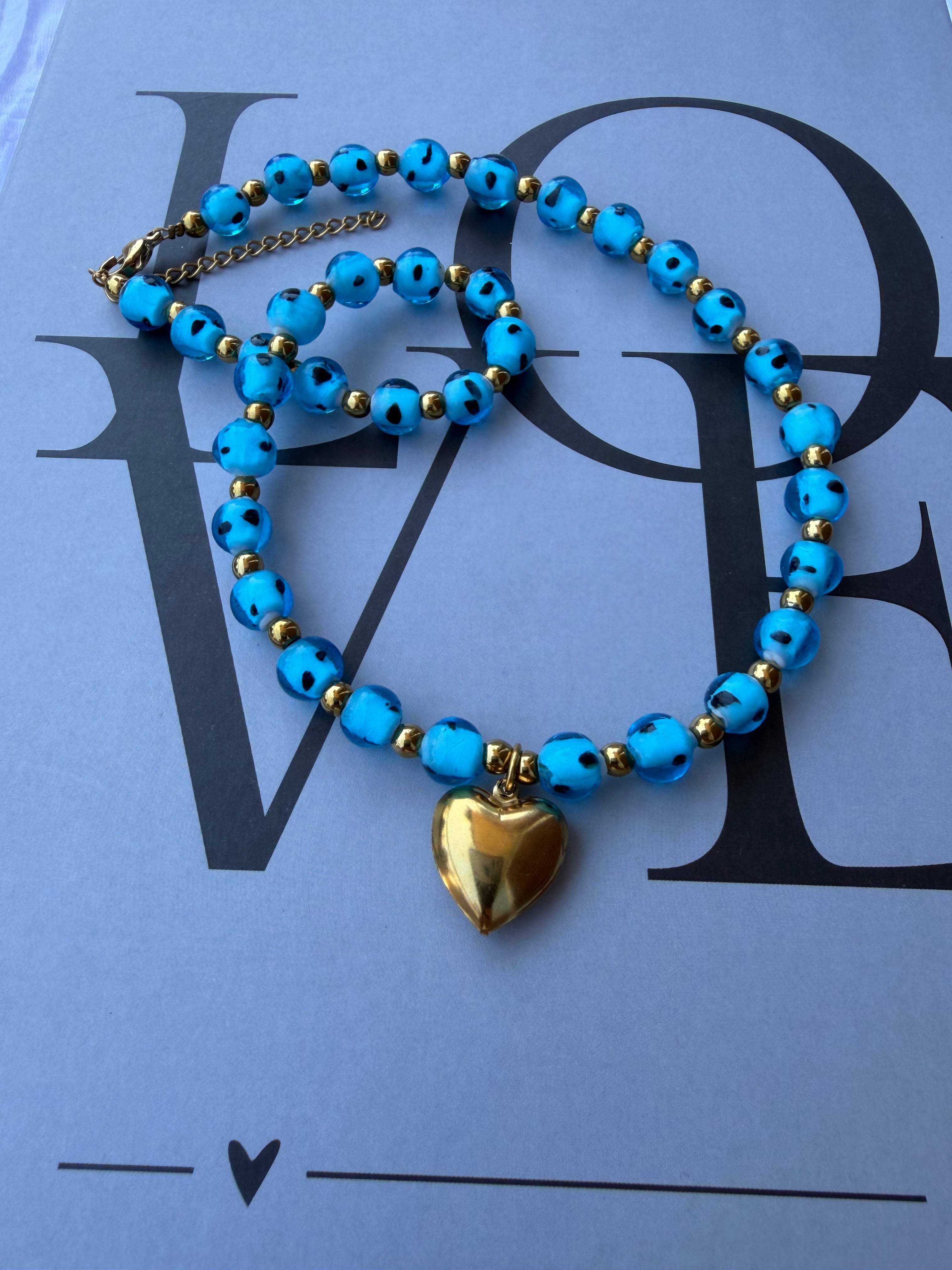 Blue Murano heart