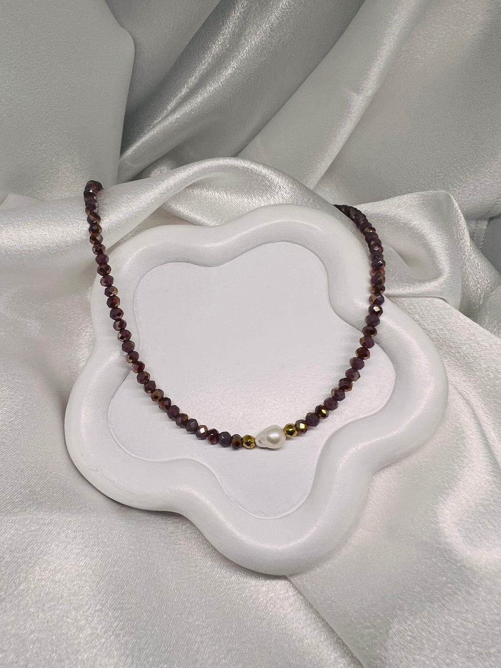 Κολιέ με Φυσικό Μαργαριτάρι & Κρύσταλλα