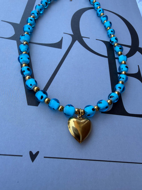 Blue Murano heart