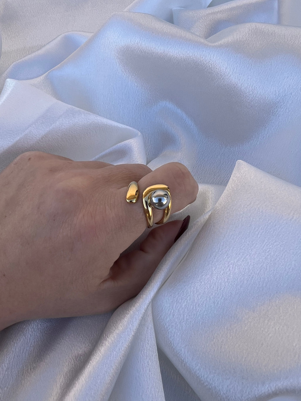 Χρυσό ασημί δακτυλίδι