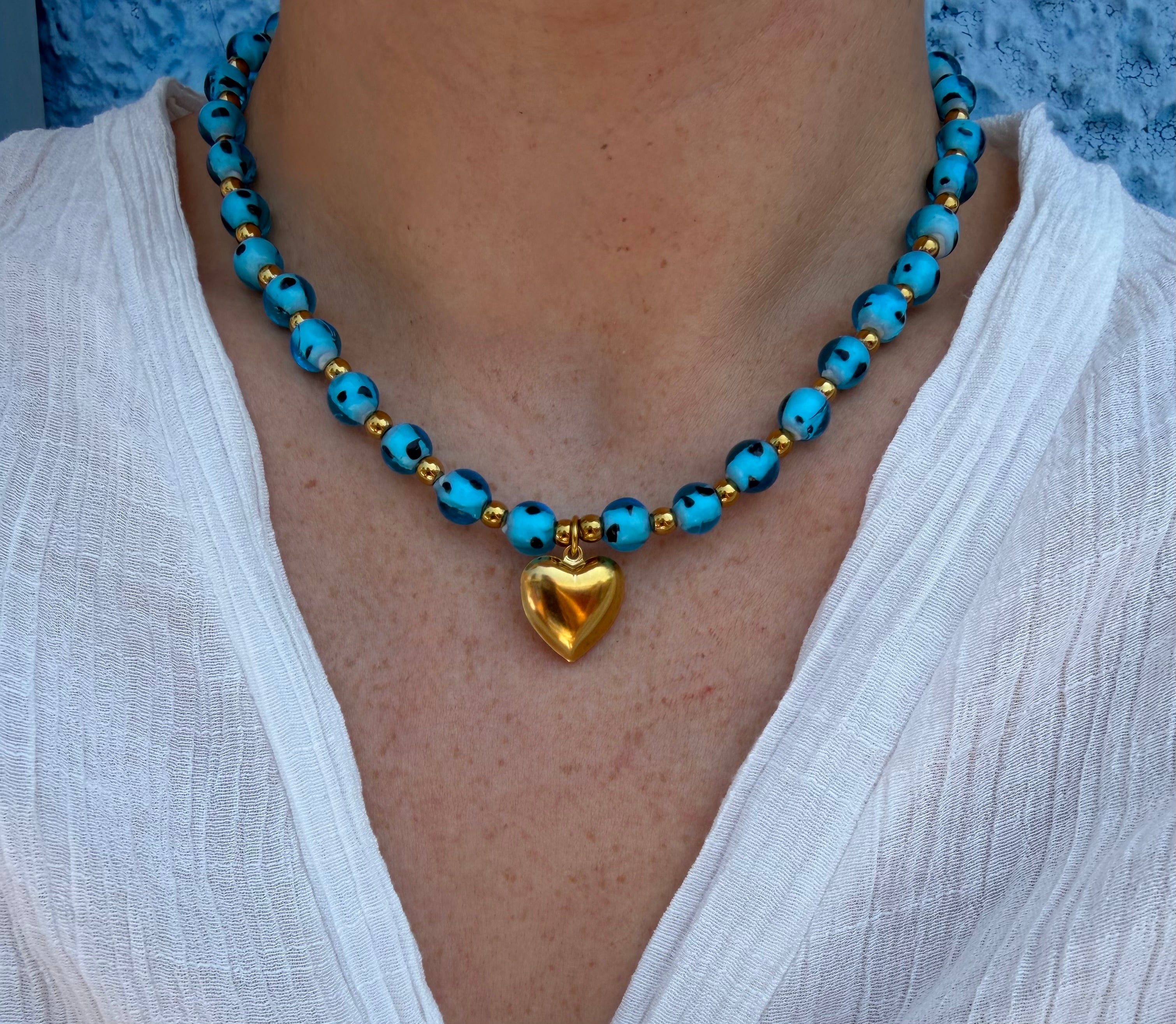 Blue Murano heart