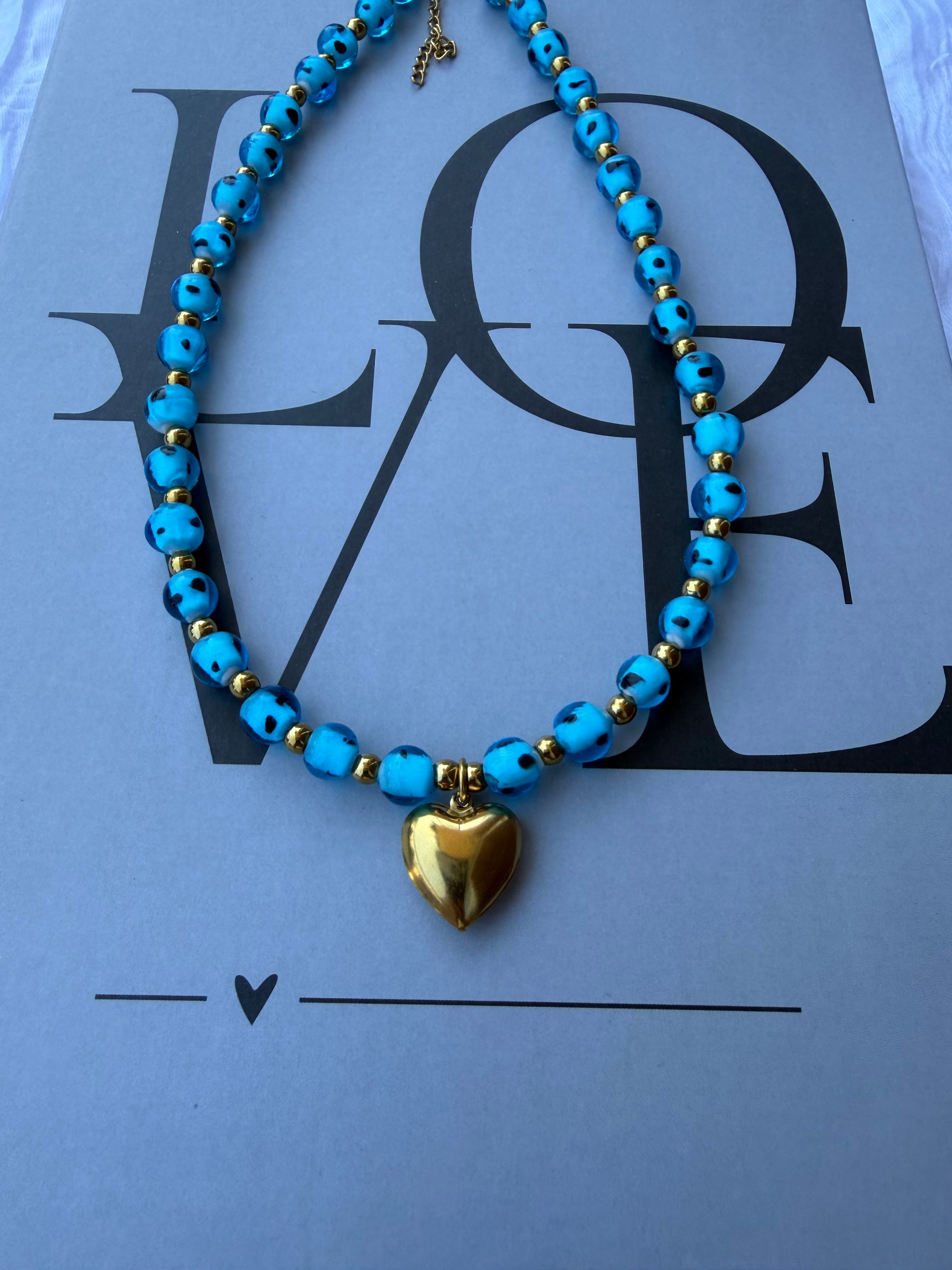 Blue Murano heart